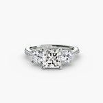 Three-Stone with Pavé Band