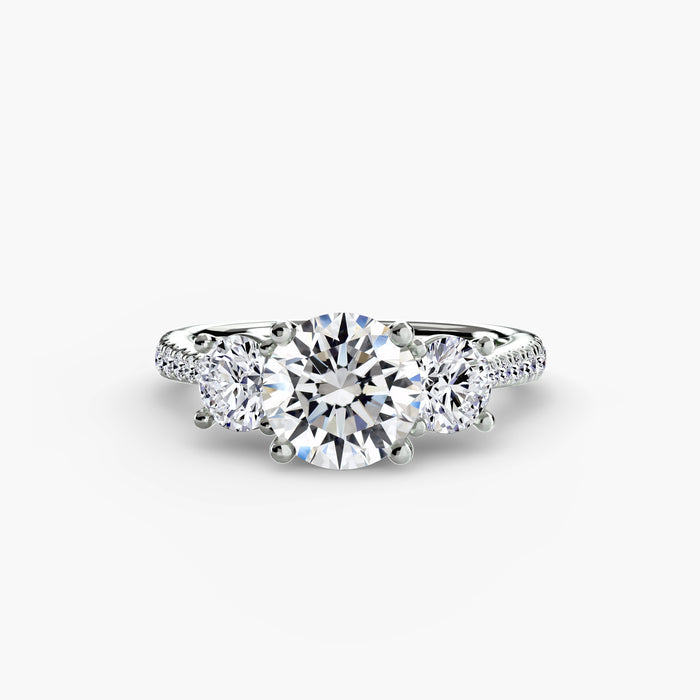 Three-Stone with Pavé Band